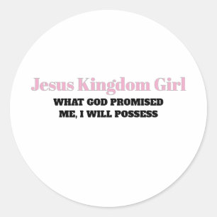 WHAT GOD PROMISED ME, I WILL POSSESS CLASSIC ROUND STICKER