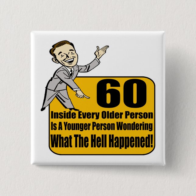 What Happened 60th Birthday Gifts 2 Inch Square Button (Front)