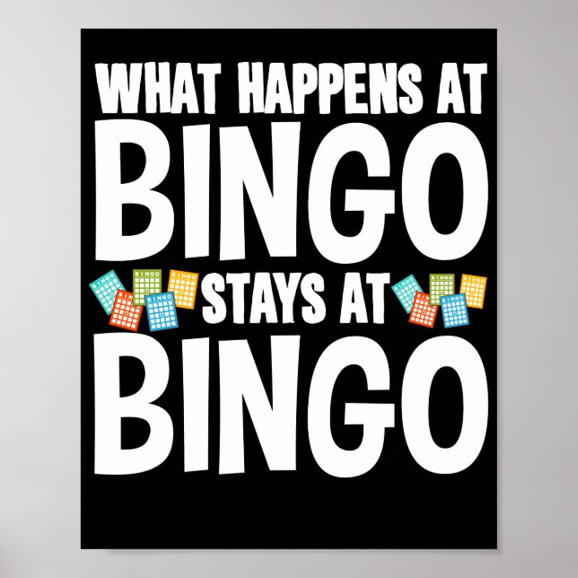 What Happens At BingoStays At Bingo Funny Lucky Poster (Front)