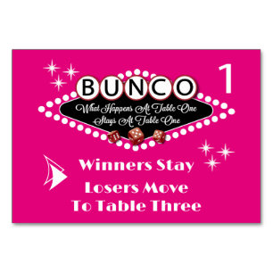 What Happens At Bunco Table Card #1