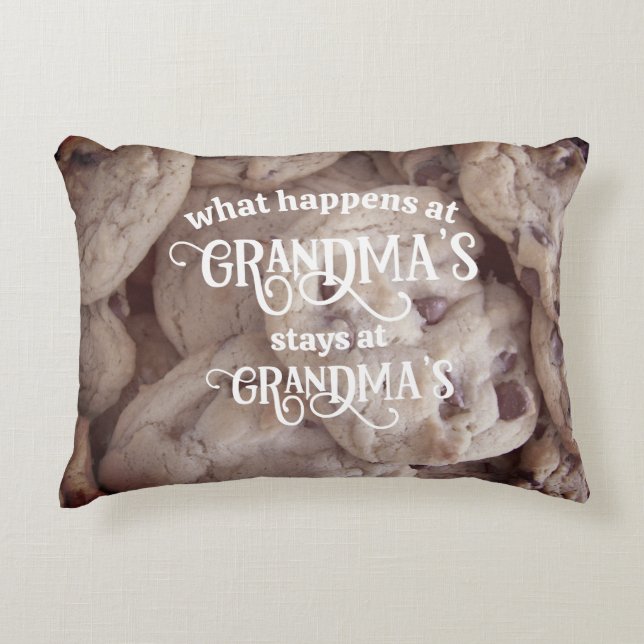 What Happens at Grandma's Stays at Grandma's Photo Accent Pillow (Front)