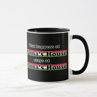 What Happens At Nonnas House Black Background Mug