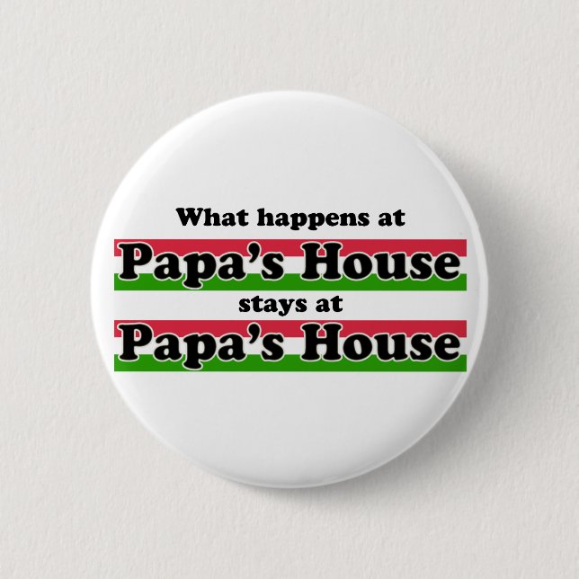 What Happens At Papas House 2 Inch Round Button (Front)