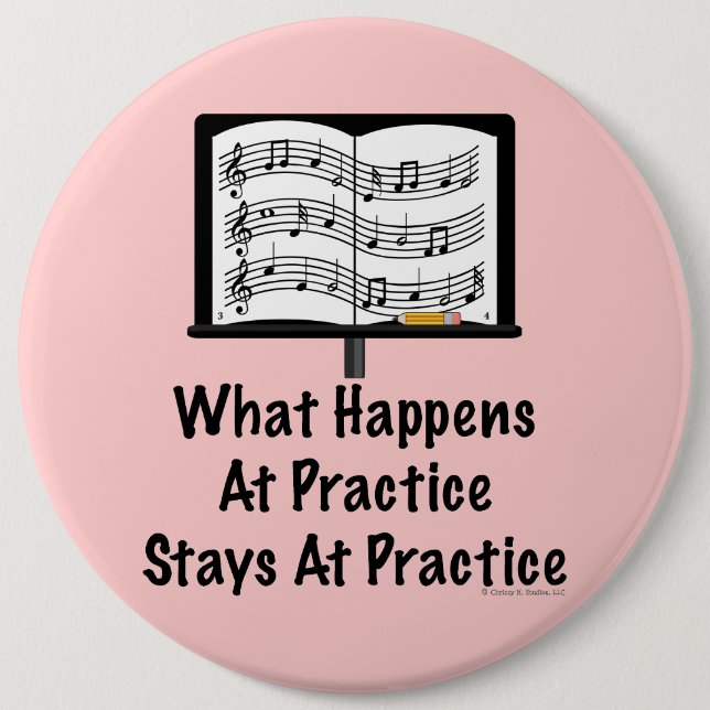What Happens At Practice Pink Button (Front)