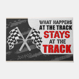 What Happens At The Track Mat, Racing   Doormat