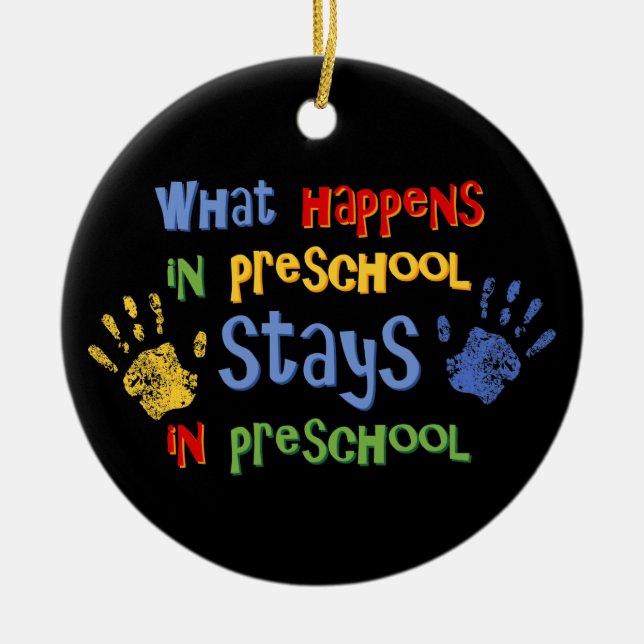 What Happens In Preschool Personalized Ornament (Front)