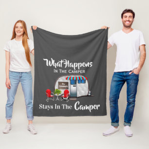 What Happens In The Camper Personalized Fleece Blanket