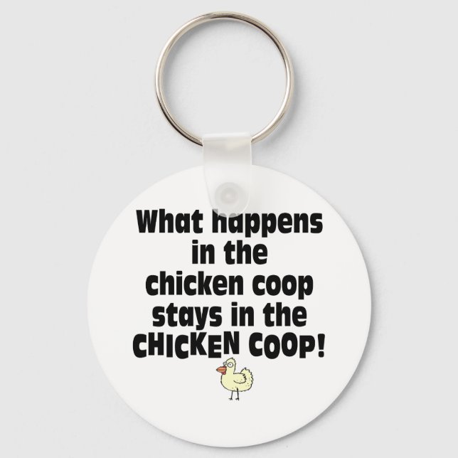 What Happens in the Chicken Coop Keychain (Front)