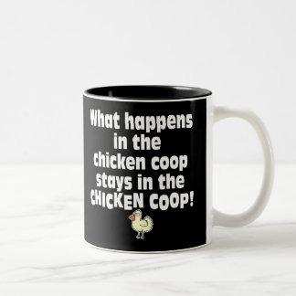 What Happens in the Chicken Coop Two-Tone Coffee Mug