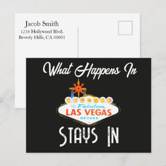 What Happens in Vegas Stays in Las Vegas Night Postcard