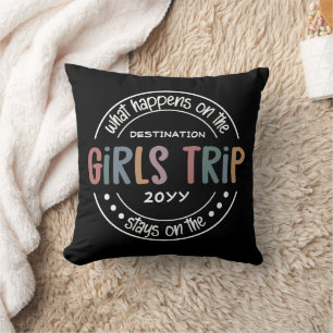What happens on Girls Trip Custom Girls Weekend  Throw Pillow