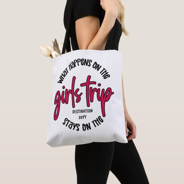 What happens on the Girls Trip Funny Custom Tote Bag (Close Up)