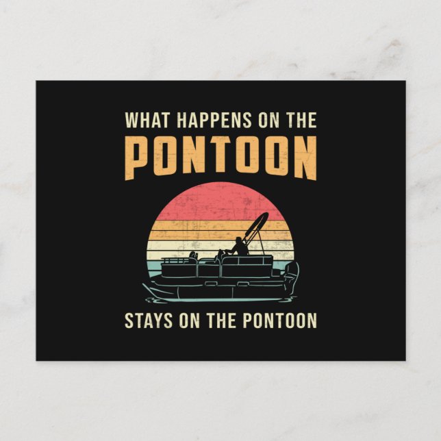What Happens On The Pontoon Boat Sailing Boating Postcard (Front)