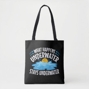What Happens Underwater Funny Water Polo Tote Bag