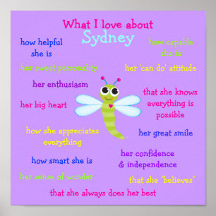 What I love about Sydney Personalized Poster