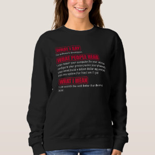 What I Say I'm A Software Developer What People He Sweatshirt
