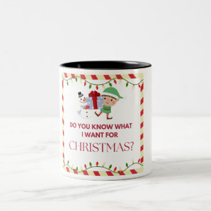 What I Want Seasonal Quote Black interior Mug