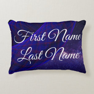What If Blue Space Doughnuts Geometric Accent Pill Pillow