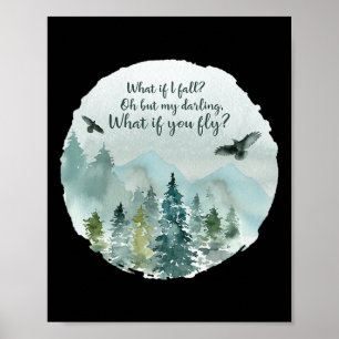 What if I fall Cute Fall Autumn Thanksgiving Poster