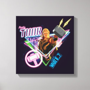 What If…?   Party Thor Neon Graphic Canvas Print