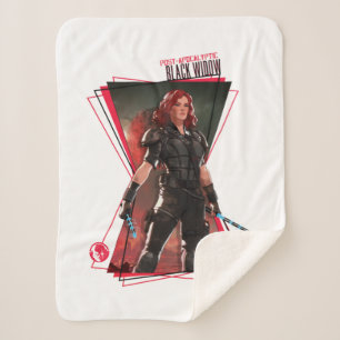 What If…?   Post-Apocalyptic Black Widow Hourglass Sherpa Blanket
