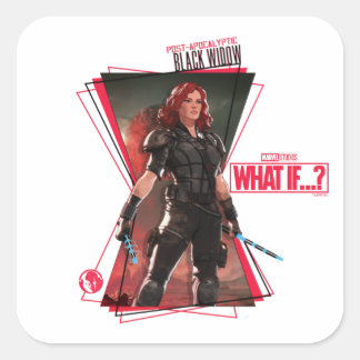 What If…? | Post-Apocalyptic Black Widow Hourglass Square Sticker