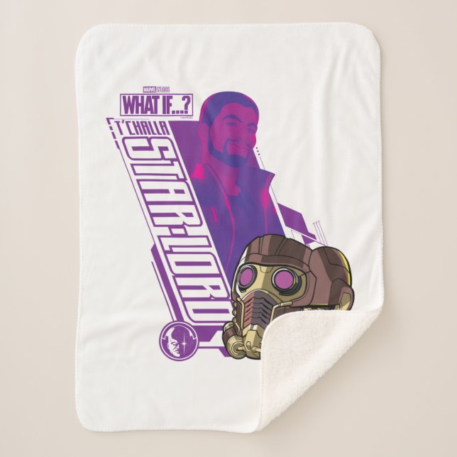 What If…? | T'Challa Star-Lord Character Graphic Sherpa Blanket (Front)