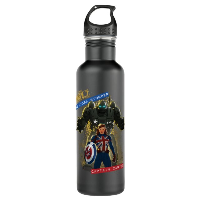 What If…? | The Hydra Stomper & Captain Carter 710 Ml Water Bottle (Front)