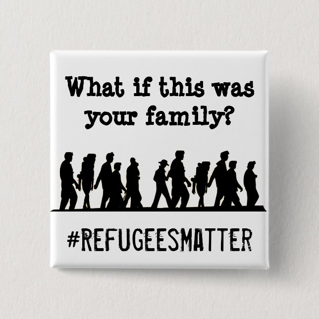 What if this was your Family? #Refugees Matter 2 Inch Square Button (Front)