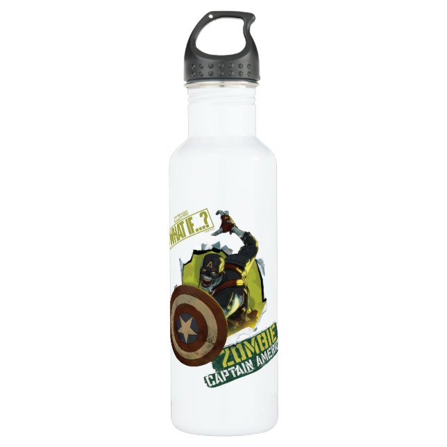 What If…? | Zombie Captain America Tearing Thru 710 Ml Water Bottle (Front)