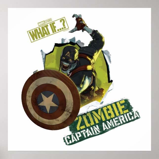 What If…? | Zombie Captain America Tearing Thru Poster (Front)