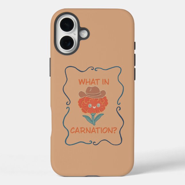 What in Carnation Funny Cowboy Flower Case-Mate iPhone Case (Back)