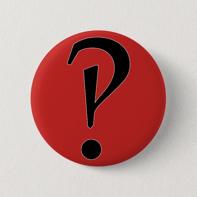 What?! interrobang?! 2 inch round button (Front)