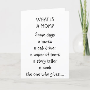 "WHAT IS A MOM" - MOM'S BIRTHDAY CARD