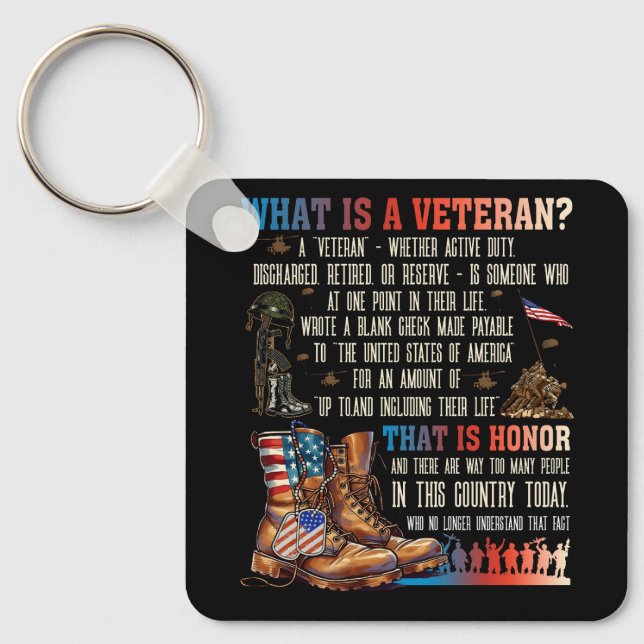 What Is A Veteran That Is Honour Patriotic America Keychain (Front)