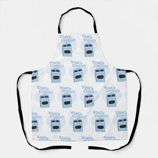 What Is Cooking Fun Retro Oven Illustration Design Apron (Front)