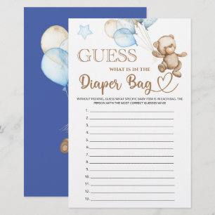 What is in the diaper bag Teddy bear baby shower