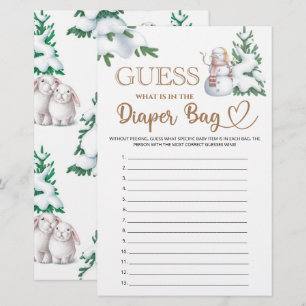 What is in the diaper bag winter baby shower game.