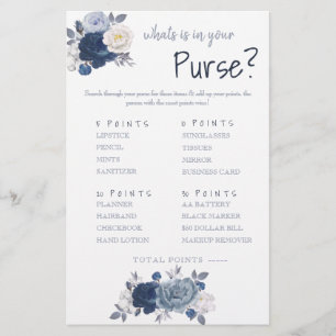 What is in your Purse? Game Card Flyer