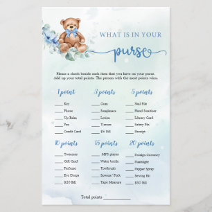 What is in Your Purse Game Teddy Bear Eucalyptus