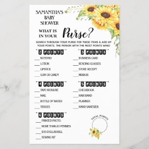 What is in your Purse shower bilingual game card