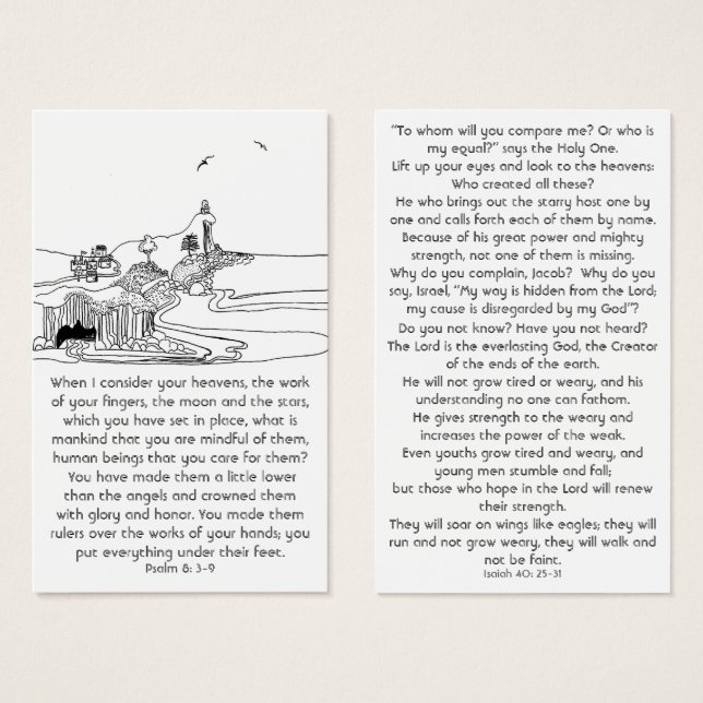 What is man that you are mindful scripture (Front & Back)