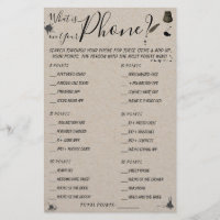 What is on your Phone | Shower Game Card