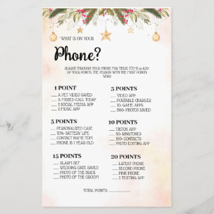 What is on your Phone Wedding Shower Game Card Fly
