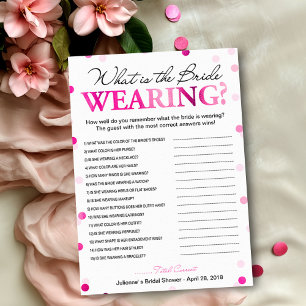 What is the Bride Wearing Bridal Shower Game Invitation