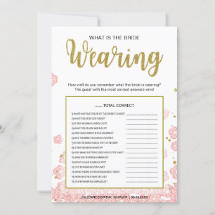 What is the Bride Wearing Game Gold and Pink