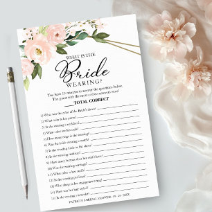 What Is The Bride Wearing Game Pink Blush Flyer