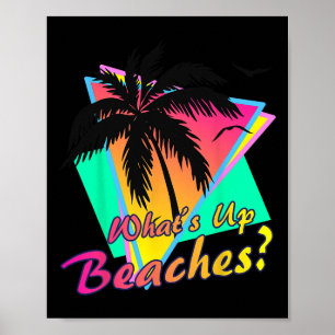What Is Up Beaches Tropical Summer Sunset Retro Be Poster