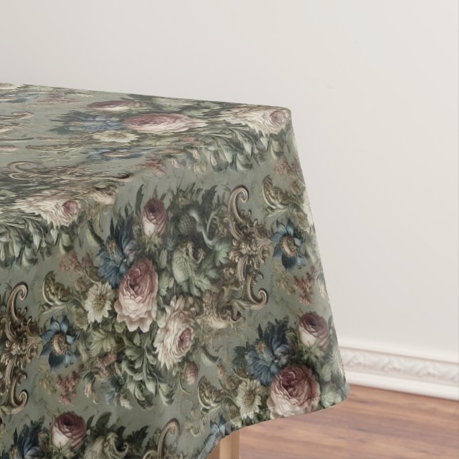 What Lies Beneath the Bloom – Gothic Med Pattern Tablecloth (In Situ)