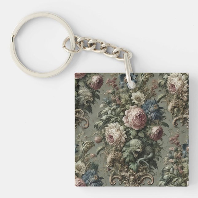 What Lies Beneath the Bloom – Gothic Victorian Keychain (Front)